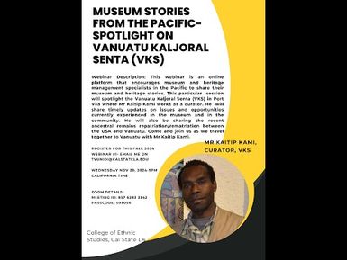 PACIFIC MUSEUMS WEBINAR SERIES FALL 2024- California State University Kaitip Kami Webinar #1 Nov20