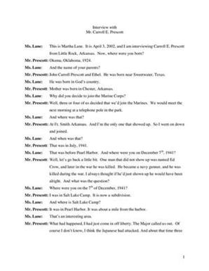 Oral History Interview with Carroll E. Prescott, April 3, 2002