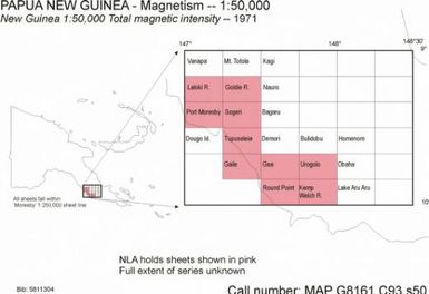 New Guinea 1:50,000 : total magnetic intensity / Department of National Development, Bureau of Mineral Resources, Geology & Geophysics