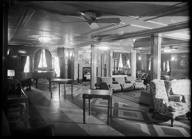 Lounge and reading room on the ship Wanganella