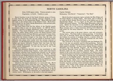 (Text Page) North Carolina.