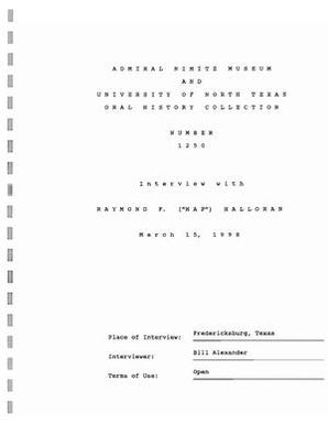 Oral History Interview with Raymond F. "Hap" Halloran, March 15, 1998