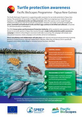 Turtle Protection Awareness -Pacific BioScapes Programme Papua New Guinea