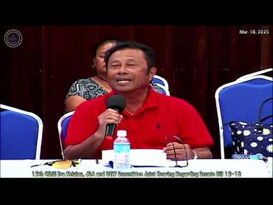 12th OEK, The Senate JGA and CSW Committee Joint Hearing with Rubekul Belau RE: 12-16