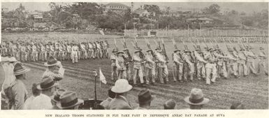 New Zealand troops stationed in Fiji take part in impressive ANZAC Day parade at Suva