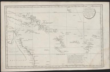 Carte d'une partie du Grand Ocean a l'E. et S.E. de la Nouvelle Guinee pour l'intelligence du voyage de la fregate espagnola la Princesa commandee par D. Franco Antonio Maurelle en 1781