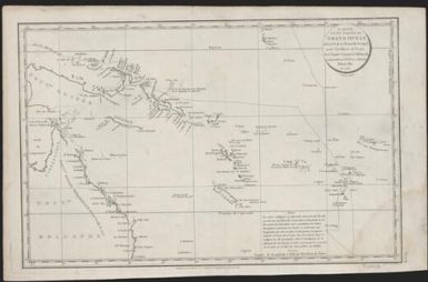 Carte d'une partie du Grand Ocean a l'E. et S.E. de la Nouvelle Guinee pour l'intelligence du voyage de la fregate espagnola la Princesa commandee par D. Franco Antonio Maurelle en 1781