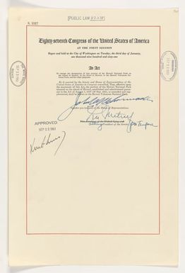 Public Law 87-278: An Act to Change the Designation of that Portion of the Hawaii National Park on the Island of Hawaii, in the State of Hawaii, to the Hawaiian Volcanoes National Park, and for Other Purposes
