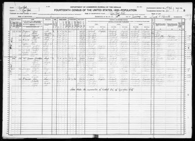 New York: NEW YORK County, Enumeration District 907, Sheet No. 9B