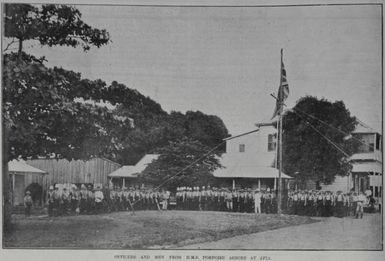 Officers and Men from H M S 'Porpoise' ashore at Apia