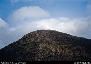 Summit of Hobiya (?)from helicopter. No sign of the 'crater lake' as described by Angelus and mythicized by Sailosi, Report p.58