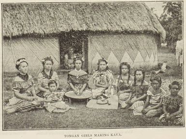 Tongan girls making kava