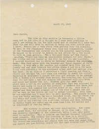 Letter from Sidney Jennings Legendre, April 12, 1943