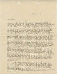 Letter from Sidney Jennings Legendre, April 12, 1943