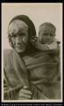 Maori woman with baby on back