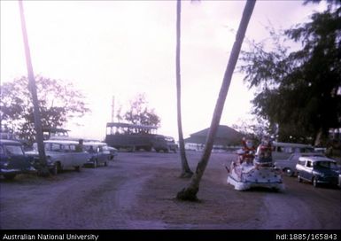 Christmas - parking lot with a sleigh