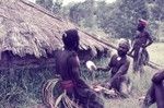 Men showing pearlshells for ceremonial exchange