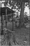 Tukwaukwa village on Kiriwina: clearing, child carries bundle on head