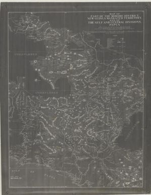 Map of part of the Morobe district, New Guinea Mandated Territory and of the gulf and central divisions, Papua / compiled from the surveys and patrols of officers of the governments of both territories, with original mapping and geological data from the prospecting expeditions of J. Nason-Jones