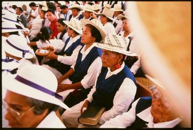Women at a church service, Niue