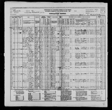 1940 Census Population Schedules - Hawaii - Honolulu County - ED 2-40