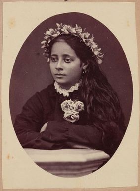 Portrait of young girl. From the album: Tahiti, Samoa and New Zealand scenes