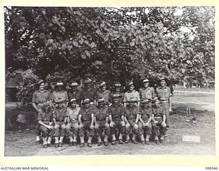 TOROKINA, BOUGAINVILLE. 1945-10-29. 31. MEMBERS OF NO. 17 PLATOON, 15 INFANTRY BATTALION. (FOR IDENTIFICATION OF 18 NAMED PERSONNEL REFER TO PROVISIONAL CAPTION OR NAME INDEX.)