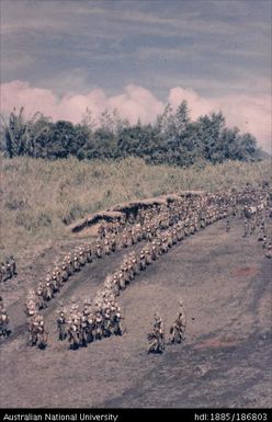 People marching in lines