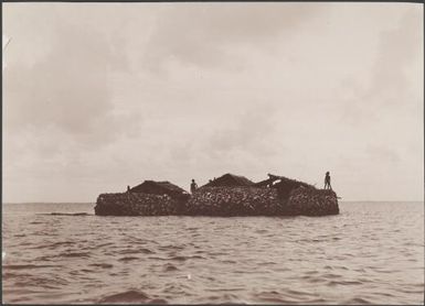 Newly erected artificial island near Fore Fou, Malaita, Solomon Islands, 1906, 2 / J.W. Beattie