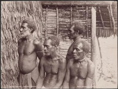Four men of Tegua, Banks Islands, 1906 / J.W. Beattie
