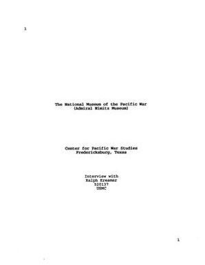 Oral History Interview with Ralph Kreamer, August 7, 2004