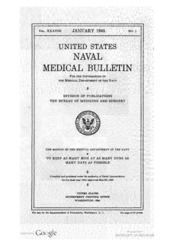 United States Naval Medical Bulletin Vol. 38, Nos. 1-4, 1940