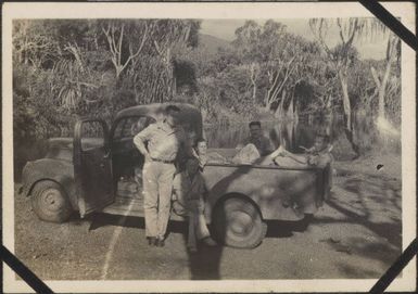 Kiwi soldiers and ute at Poya, New Caledonia