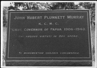 [Headstone of John Hubert Plunkett Murray, K.C.M.C., Lieut. Governor of Papua, 1906-1940, Port Moresby, Papua New Guinea]
