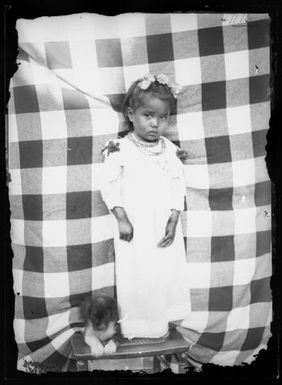 Young girl and puppy