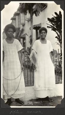 Portrait of two Fijian women, Suva, Fiji, 1929 / C.M. Yonge