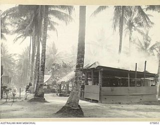 ALEXISHAFEN, NEW GUINEA. 1944-09-13. THE MEN'S MESS HUT AND KITCHEN OF THE 133RD BRIGADE WORKSHOP