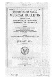 United States Naval Medical Bulletin Vol. 20, Nos. 1-6, 1924