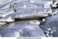 Close up of cooling pahoehoe flow, southeast coast