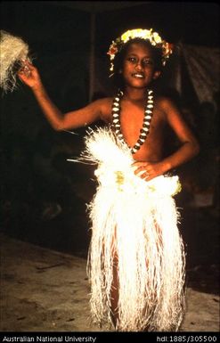 Traditional dancing by Tuvalu girl