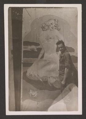 [Man with Pin-Up Painting, #2]