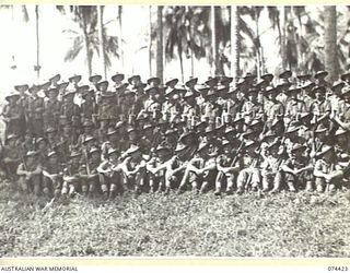 MADANG, NEW GUINEA. 1944-06-30. PERSONNEL OF THE 24TH INFANTRY BATTALION WHO FOUGHT IN THE SALAMAUA CAMPAIGN