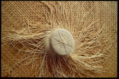 Partially woven rito hat, Cook Islands