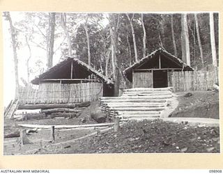 MASAMASA ISLAND, SOLOMON ISLANDS. 1945-11-14. JAPANESE LATRINES IN JAPANESE AREA 13. JAPANESE CONCENTRATED ON THE ISLAND ARE UNDER THE CONTROL OF 7 INFANTRY BATTALION