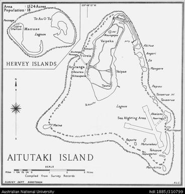 Cook Islands, Aitutaki Island, 1:63 360, 1961