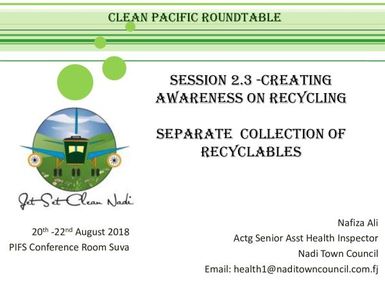 Creating awareness on recycling : separate collection of recyclables.