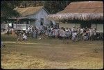 Papetoai villagers wait to see archaeology exhibit, Moorea