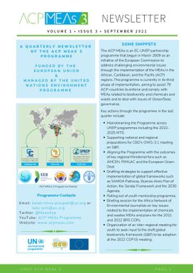 ACP MEAs 3 Quarterly Newsletter Volume 1, Issue 3. September 2021