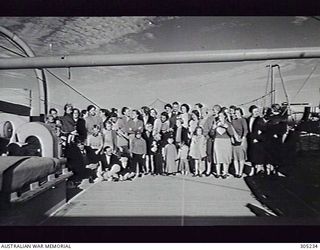 1941-07. WOMEN AND CHILDREN EVACUEES FROM NAURU AND OCEAN ISLANDS ON BOARD THE ARMED MERCHANT CRUISER HMAS WESTRALIA. (NAVAL HISTORICAL COLLECTION)