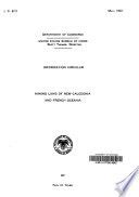 Mining laws of New Caledonia and French Oceania